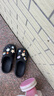 名創(chuàng)優(yōu)品（MINISO）洞洞鞋男女夏季外穿涼鞋防滑厚底踩屎感包頭涼拖鞋 黑色+海洋星星 曬單實(shí)拍圖