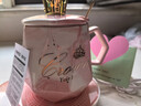 初暑恒溫杯55度暖暖杯子帶蓋加熱杯墊水杯陶瓷保溫杯辦公室生日禮物 皇冠粉【禮盒裝】杯+蓋+勺+杯墊 曬單實拍圖