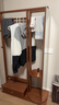 徹徹實(shí)木衣帽架落地臥室家用客廳掛衣架穿衣鏡一體入戶(hù)全身鏡衣服架子 100CM【胡桃木色】-進(jìn)口松木 曬單實(shí)拍圖
