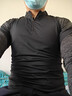OMG高彈力健身訓練服男半拉鏈長(cháng)袖t恤體能緊身衣跑步運動(dòng)秋冬季 黑色 XL 曬單實(shí)拍圖