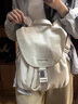 LULULAM LULU時尚背包運動戶外包Drawstring輕便防水雙肩包抽繩水桶背包戶外運 白色 曬單實拍圖