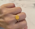 夢金園黃金戒指5G爆閃金絲小方糖足金女戒活口指環(huán)送女友生日禮物 約2.32g 曬單實(shí)拍圖