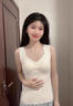 貓人（MiiOW）女士保暖內衣女生羊毛蠶絲雙面絨保暖衣保暖背心帶胸墊基礎打底衣 曬單實(shí)拍圖