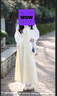 UR2025夏季新款女時尚休閑氣質百搭方領吊帶連衣裙UWM750054 本白 M 曬單實拍圖
