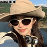 搏仕德（Boshide）貓眼墨鏡 太陽鏡 米粉框個性護(hù)目鏡遮陽偏光太陽鏡 米粉框黑灰片 曬單實(shí)拍圖