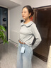 闊色杏色娃娃領(lǐng)內搭打底花邊長(cháng)袖t恤女25早秋季新款氣質(zhì)疊穿上衣 花灰色 L 曬單實(shí)拍圖