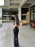 Calvin KleinJeans25春夏新款女士復(fù)古懷舊微彈ck高腰喇叭褲牛仔褲47B948G CLT-牛仔黑 25 曬單實(shí)拍圖