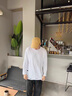 衣然呈品破洞長(cháng)袖T恤男春秋季新款內搭上衣潮牌圓領(lǐng)純色休閑百搭打底衫男 白色 L【建議120-135斤】 曬單實(shí)拍圖