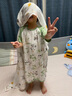 威爾貝魯（WELLBER）嬰兒睡袋寶寶竹棉紗布短袖睡衣男女童夏季家居睡裙 林間熊貓110cm 曬單實拍圖