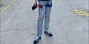 gxmy美式高街網(wǎng)紅同款高品質(zhì)AM字母刺繡牛仔褲男百搭修身微喇直筒長(cháng)褲 紅藍AM牛仔褲 XL 曬單實(shí)拍圖