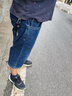 海瀾之家（HLA）牛仔中褲男25新輕商務(wù)時尚腰里刺繡短褲男夏 藍(lán)灰牛過渡色（深）03 L 175/84A 推薦135~148斤 曬單實(shí)拍圖
