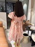 木木屋女童連衣裙夏季兒童公主裙洋氣表演裙子中大童夏裝女孩時(shí)尚碎花裙 粉紅色 170 建議15~16歲【160-170cm】c 曬單實(shí)拍圖