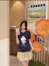 Teenie Weenie小熊T恤女2025年夏季新款簡約休閑萌趣大熊印花圓領(lǐng)短袖T恤女 曬單實(shí)拍圖