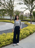 茵曼萊賽爾棉原色條紋翻邊闊腿牛仔褲2025秋季女裝新款寬松褲子 牛仔藍(lán) 26 曬單實(shí)拍圖