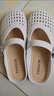 智蕓雁夏季新款鏤空涼鞋女編織透氣包頭涼拖鞋洞洞懶人半拖鞋 米白色 588 36-37 偏小一碼 曬單實(shí)拍圖