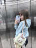 SNYDER WEAR2025新款氣質(zhì)女士外套短款衛(wèi)衣外套女百搭寬松上衣學(xué)院風(fēng)百搭外套 淺藍(lán)色（春秋短款外套） 常規(guī) S 建議80-100斤 曬單實拍圖