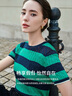 Navigare意大利小帆船女士T恤25春夏季新品簡(jiǎn)約百搭條紋體恤時(shí)尚休閑上衣 藍(lán)綠條紋 L 曬單實(shí)拍圖