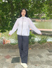 李寧原紗防曬衣男女同款冰絲透氣涼感超薄速干夏季運(yùn)動(dòng)外套防曬衣 【超輕防曬-女】乳白色428-6 M 曬單實(shí)拍圖