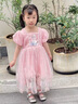 G.DUCKKIDS童裝女童愛莎公主裙夏季洋氣兒童裙子夏季禮服裙小女孩六一表演服 粉色裙子 120 (建議110cm  6-7歲左右)c 曬單實(shí)拍圖