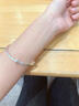 君念玉S999純銀手鐲女寶寶銀手鐲光面傳承親子款周歲生日禮物 大人款約30克 曬單實(shí)拍圖