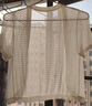 金澀 JS桑蠶絲針織衫女開(kāi)衫夏短款  鏤空OL外搭空調(diào)衫薄款披肩小坎肩 白色 M 曬單實(shí)拍圖