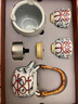 赟婭文創(chuàng)圍爐煮茶酒精爐家用室內(nèi)外煮茶爐器擺件功夫茶具整套送人禮盒 青花喜樂茶具五件套【禮盒裝】 曬單實(shí)拍圖