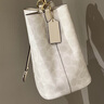 蔻馳（COACH）奢侈品女包ROWAN水桶包手提斜挎包白色【品牌授權(quán)】送女友禮物 曬單實(shí)拍圖