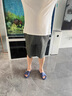 羅蒙（ROMON）夏季純棉短褲外穿松緊腰薄款休閑褲中老年男士大碼透氣爸爸五分褲 淺灰 2XL 135-150斤 曬單實(shí)拍圖