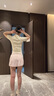 貞喜氣運(yùn)動(dòng)套裝女夏季網(wǎng)球訓(xùn)練跑步健身服冰絲速干緊身顯瘦薄款短袖裙裝 短袖裙褲兩件套【M碼】 曬單實(shí)拍圖