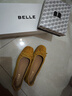 百麗（Belle）舒芙蕾絨面平跟單鞋女2025秋新商場(chǎng)款羊皮軟底便鞋E1E1DCQ5 黃色 37 曬單實(shí)拍圖