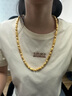 吉財(cái)運(yùn)假一賠十黃金項(xiàng)鏈男9999足金橄欖竹節(jié)轉(zhuǎn)運(yùn)珠大氣車花霸氣金包銀男 8mm 包金4克【厚重款】約80克 曬單實(shí)拍圖