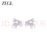 ZEGL花朵耳環(huán)設(shè)計(jì)師女新款耳釘鳶尾花耳飾七夕情人節(jié)禮物送女友 曬單實(shí)拍圖