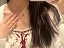 阿黛麗天然海藍(lán)寶項(xiàng)鏈925銀鑲嵌吊墜半寶石吊飾女飾品掛件七夕送女友禮 曬單實(shí)拍圖