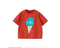 papa爬爬兒童短袖T恤寶寶可愛(ài)印花T恤男童女童夏休閑百搭洋氣上衣 紅色 130 cm 曬單實(shí)拍圖