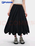 FILA FUSION斐樂潮牌女士短裙2025夏季新款休閑寬松半身裙花苞裙 正黑色-BK M 165/66A/M 曬單實(shí)拍圖