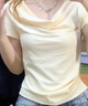 歐莎（OSA）【鎖骨T恤】純色短袖T恤女2025年夏季新款顯瘦法式蕩領(lǐng)上衣七夕 杏色 L 曬單實(shí)拍圖