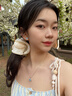 QUAMERAS&LA四葉草耳釘項(xiàng)鏈女套裝2025新款鎖骨鏈送女友老婆520生日禮物 四葉草項(xiàng)鏈+耳釘-藍(lán)【輕奢禮盒】 曬單實(shí)拍圖