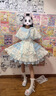 閃動(dòng)少女（SHANDONGSHAONV）藍白doll感少女甜美愛(ài)心斗篷JSK可愛(ài)打歌服套裝lolita洛麗塔 藍白色JSK+斗篷 均碼 XL 曬單實(shí)拍圖
