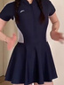 安踏（ANTA）小蠻腰泳衣女士連衣裙式成人保守泳裝修身顯瘦遮肉彈力溫泉泳衣 L 曬單實(shí)拍圖