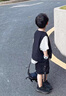 迪士尼男童夏季套裝2025新款炸街假兩件短袖酷帥短褲男寶寶時(shí)髦夏裝薄潮 黑色假兩件【套裝】【熱賣款】 130 cm 曬單實(shí)拍圖