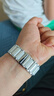 watchbond適用華為手表gt5pro陶瓷表帶gt5丨watch5女款41mm流線型gt4五珠陶瓷智能gt5pro女士18mm白陶瓷腕帶 真陶瓷【gt5pro同款三珠流線】銀白-蝴蝶扣 GT5/5 曬單實(shí)拍圖