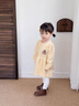 班喜迪女童連衣裙秋冬裝洋氣寶寶公主裙周歲禮服嬰兒裙子兒童針織裙冬季 黃色 80 曬單實(shí)拍圖