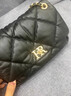 HR赫蓮娜女包頭層牛皮鏈條包輕奢優(yōu)雅單肩斜跨包菱格小方包生日禮物 黑色 曬單實(shí)拍圖