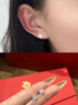老鳳祥足銀耳釘女2025新款一周銀耳環(huán)套裝生日禮物女生高級(jí)感送女朋友 曬單實(shí)拍圖