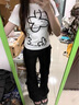 妙奕嘉短袖t恤女白色正肩t恤衫女士2025年新款夏季女裝修身上衣短款女生 白色花朵印花正肩短袖 XL 【建議95-105斤】 曬單實(shí)拍圖
