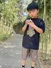 G.DUCKKIDS兒童裝中大男童夏裝套裝2025新款男孩休閑短袖運動時髦痞帥氣潮酷 黑色 150 cm 曬單實拍圖