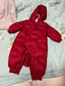湯尼倍兒嬰兒連體羽絨服白鴨絨冬季外出寶寶新年紅色哈衣幼兒保暖連體衣 暗紅【云朵】 73 cm 曬單實(shí)拍圖