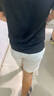 莫代爾高端短褲男士夏季純棉運動三分褲棉麻休閑直筒大褲衩沙灘褲四分 湖藍色 L 110-125斤 曬單實拍圖