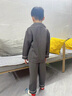G.DUCKKIDS男童睡衣春秋冬款2025新款中大兒童三層空氣棉家居服套裝大男孩潮 灰色 120 cm 曬單實(shí)拍圖