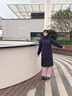 波司登（BOSIDENG）于適同款25新款羽絨服男女同款情侶長(cháng)款寬松舒適連帽面包服外套 黑青色|5978 M 165/88A 體重約120斤以?xún)?曬單實(shí)拍圖